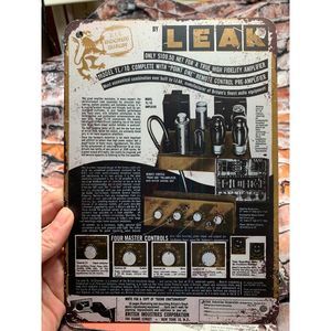 Vintage Hi-Fi Leak Tube Amplifier 10 x 7 Metal Signs Advertising Audiophile EUC